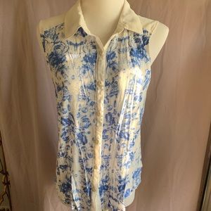Floral print button blouse